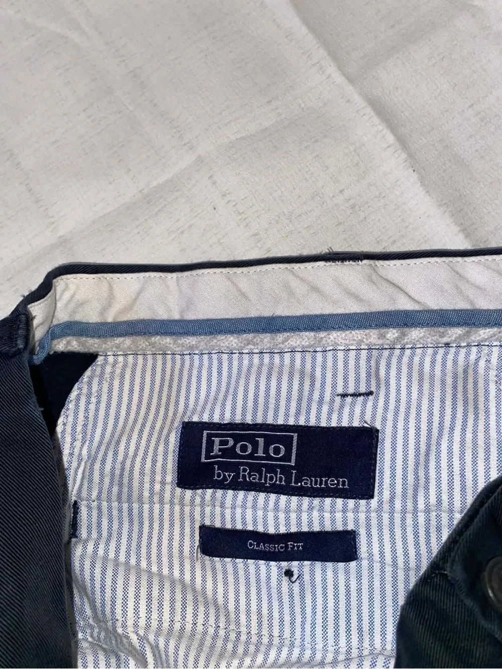 Vintage Ralph Lauren Men's Dark Navy Straight Chinos. 46w fits 44